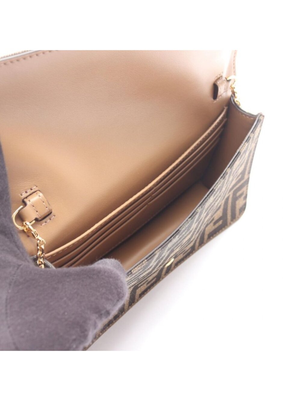 Fendi Shoulder Bag Baguette Zucca 2-Way Canvas Leather - Picture 3 of 4